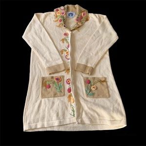 Bedazzled Floral Knit Sweater (M)